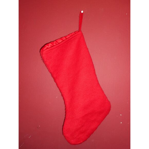 19" Christmas Stocking Red Knit w/White Monogram Letter H on Cuff by Merry Brite - Picture 2 of 3